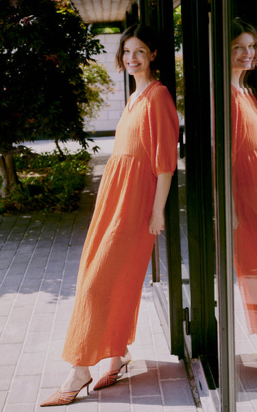 Iberlin Long Dress in Fiesta Red