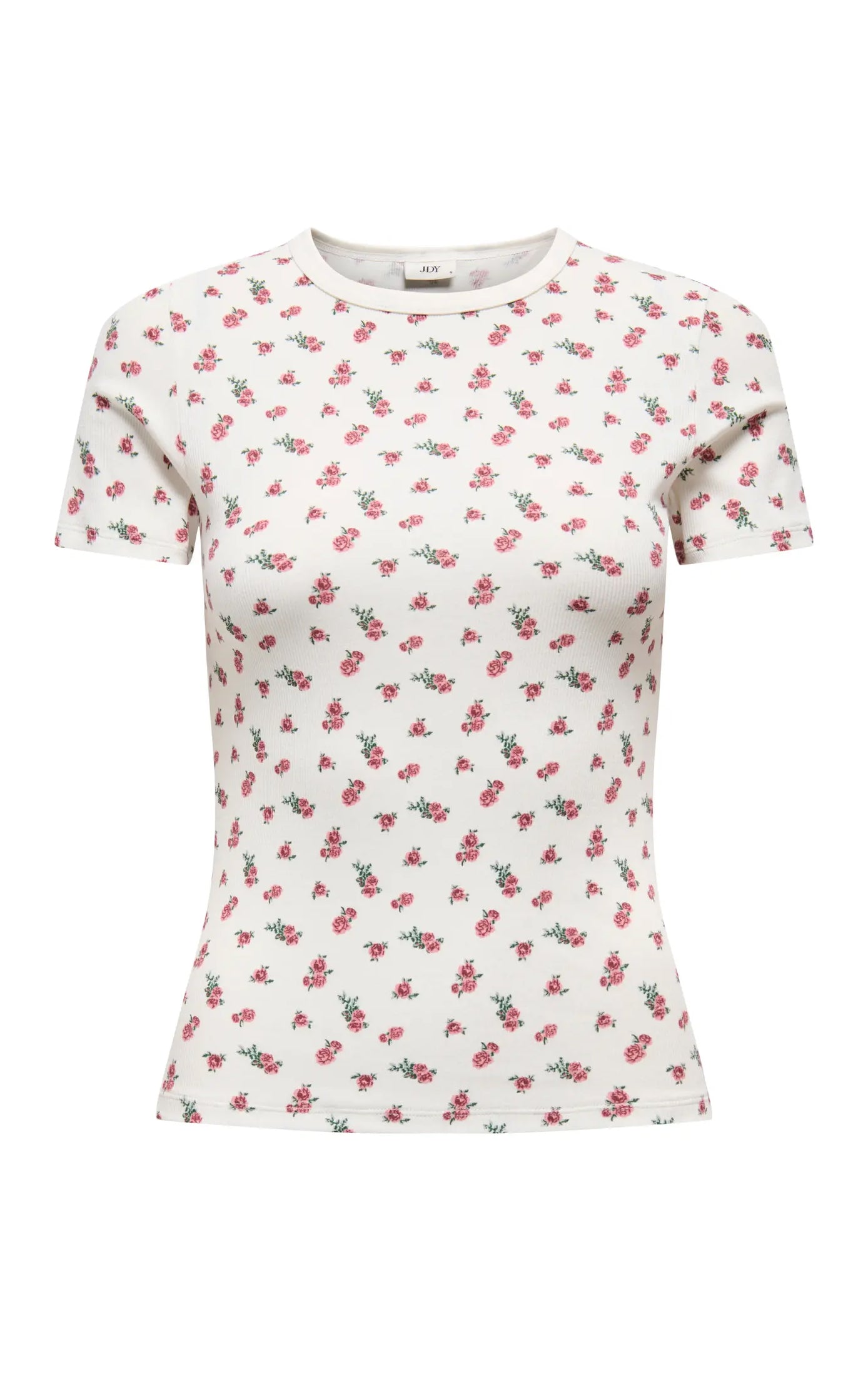 Lucky Short Sleeve Tee in Cloud Dancer with Roses
