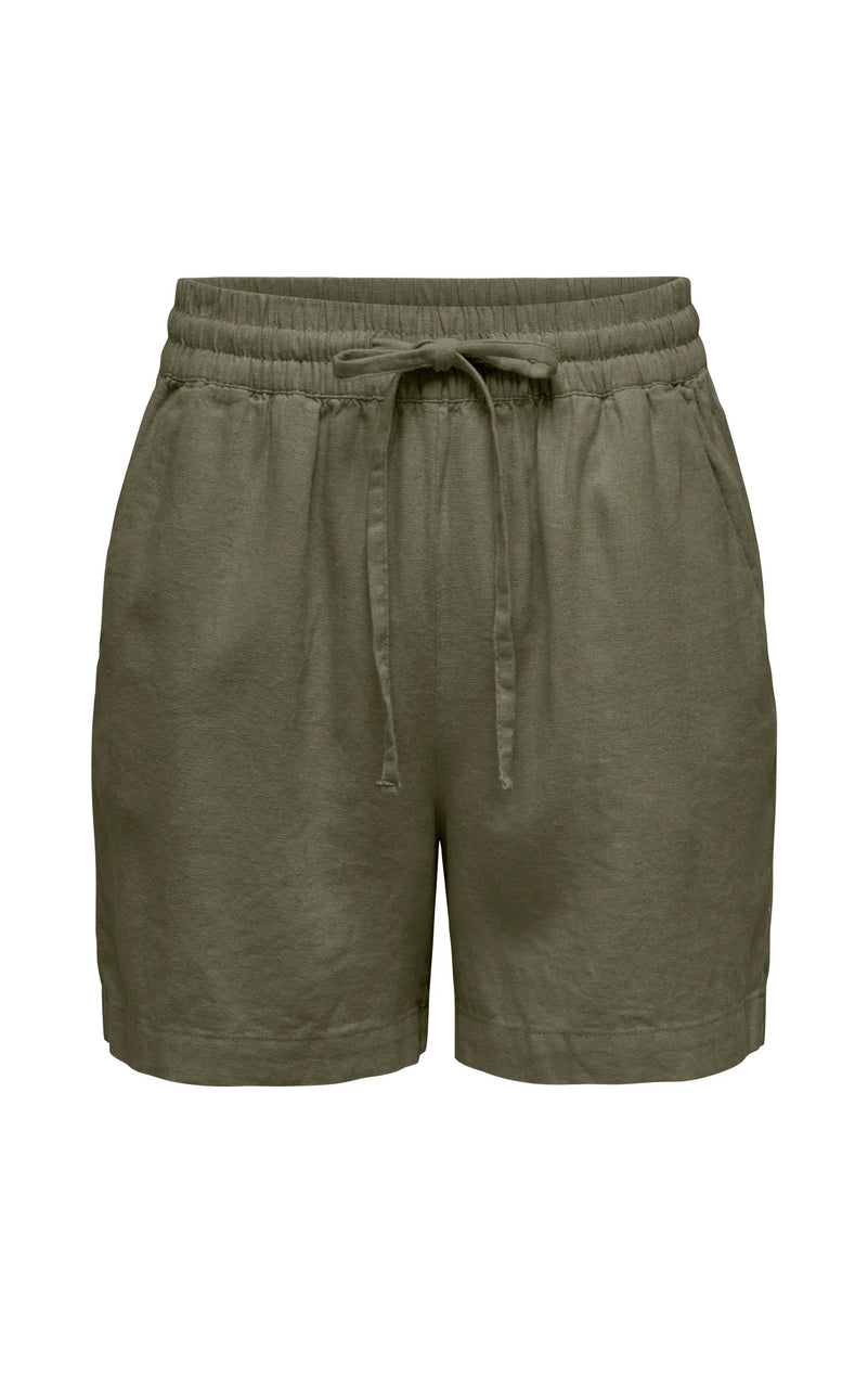 Say High Waist Linen Shorts in Kalamata