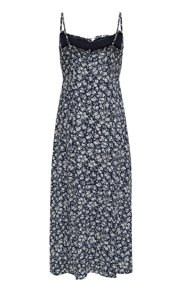 Nelly Alexa Midi Dress in Little Flower All Over Print/Night Sky