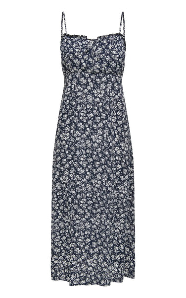 Nelly Alexa Midi Dress in Little Flower All Over Print/Night Sky
