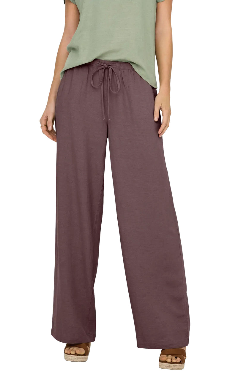 Caya Linen Mid Waist Pant in Huckleberry