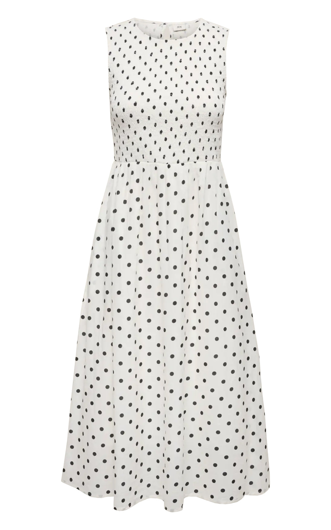 Diego Midi Dress in Cloud Dancer with Black Dot