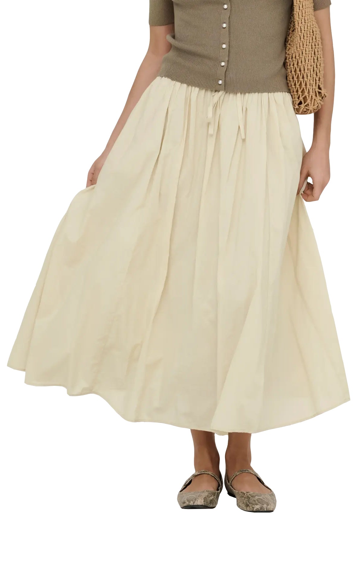 Diego Maxi Skirt in Sandshell