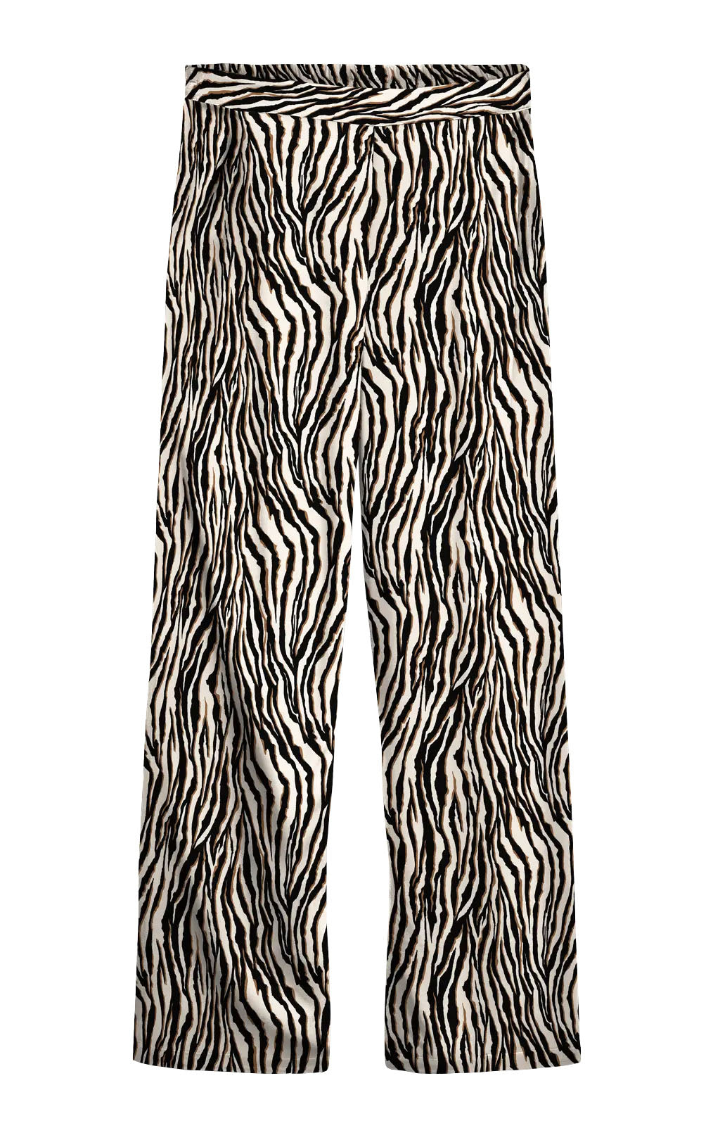 Easy Joy Hight Waist Wide Pants with Dolly All Over Print in Oatmeal
