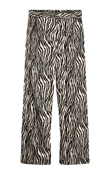 Easy Joy Hight Waist Wide Pants with Dolly All Over Print in Oatmeal