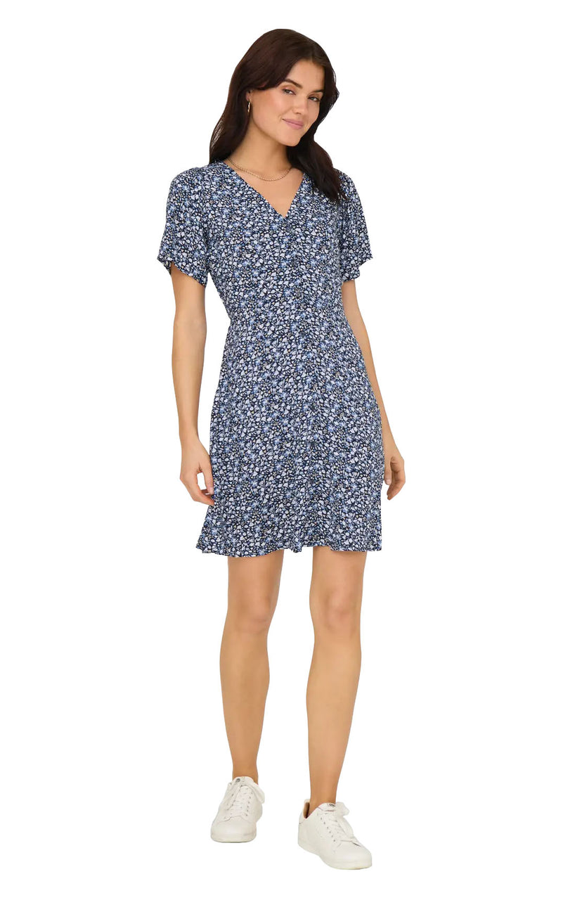 Evida Dress in Night Sky with Sofia Ditsy All Over Print