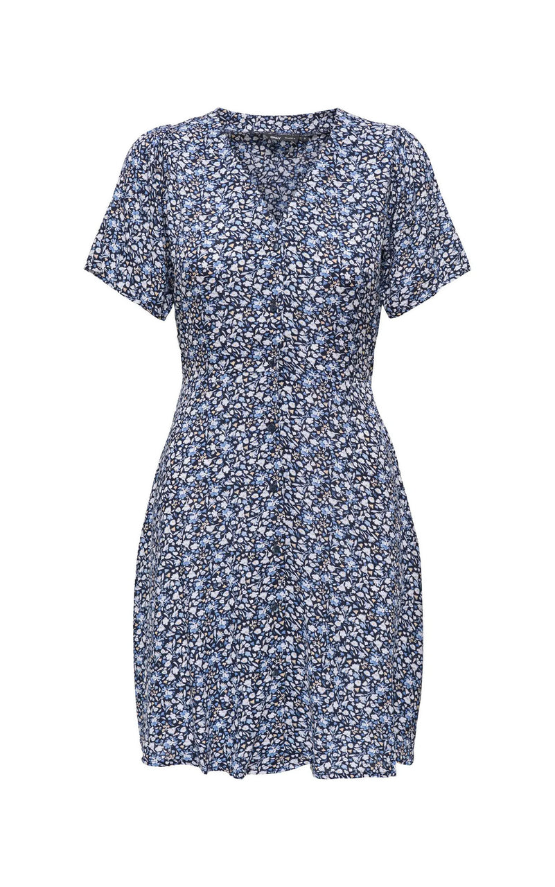 Evida Dress in Night Sky with Sofia Ditsy All Over Print