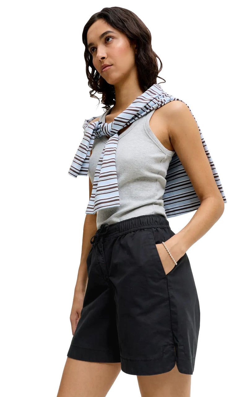 Sky Janes Mid Waist Shorts in Black