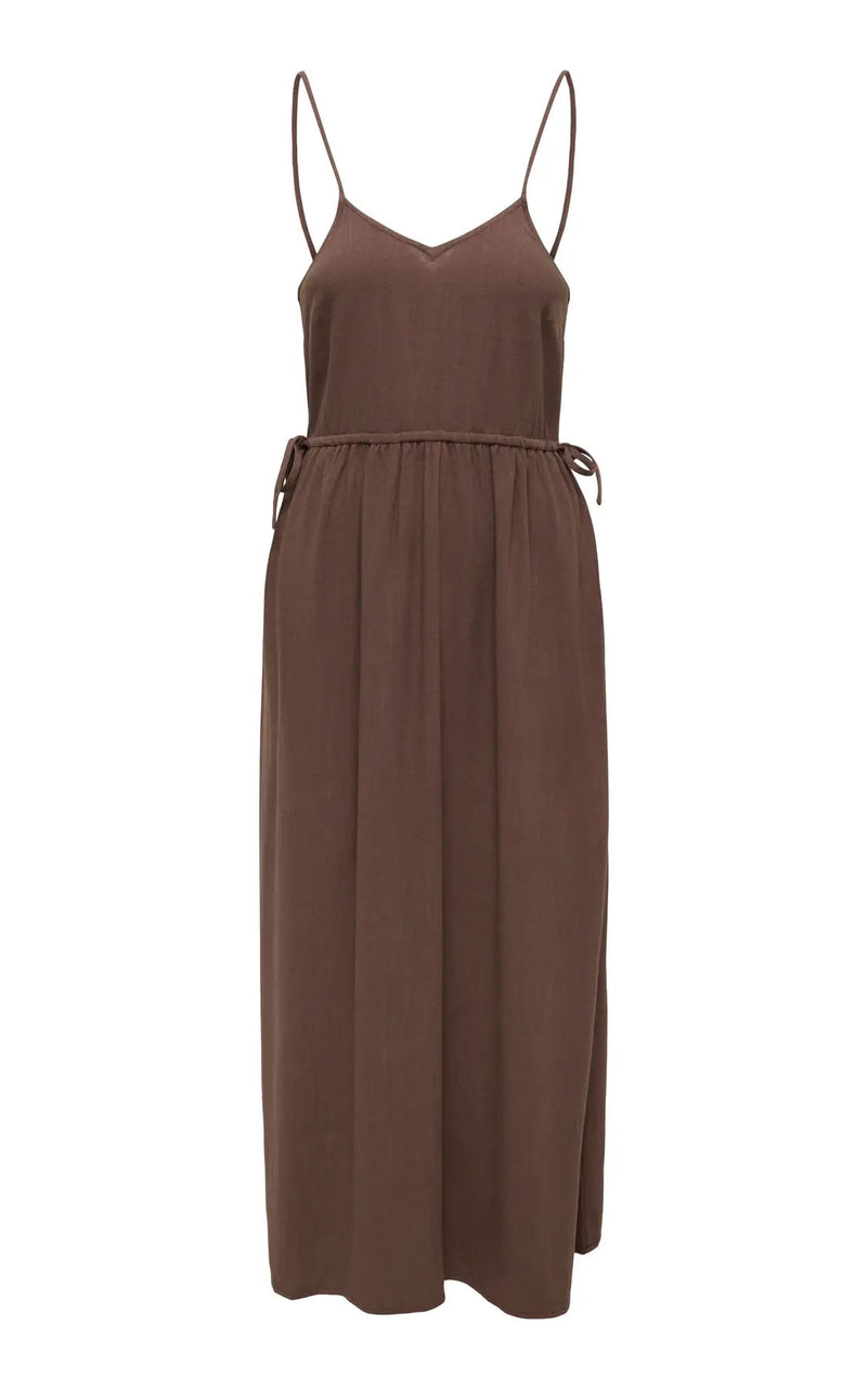 Siesta Linen Blend Long Dress in ‘Shopping Bag’