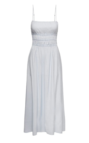 Warsila Long Smock Dress in Halogen Blue
