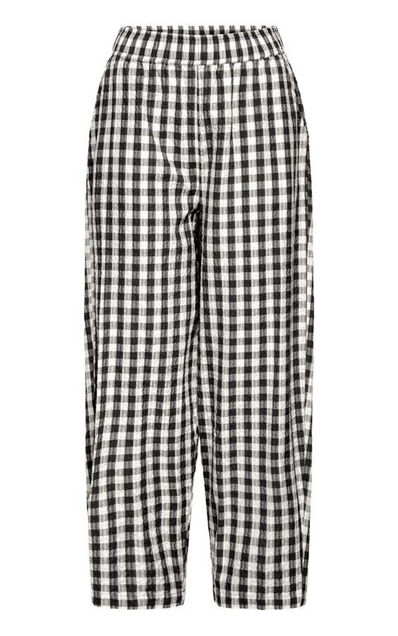 Karra Barrel Pant in Black & White Check