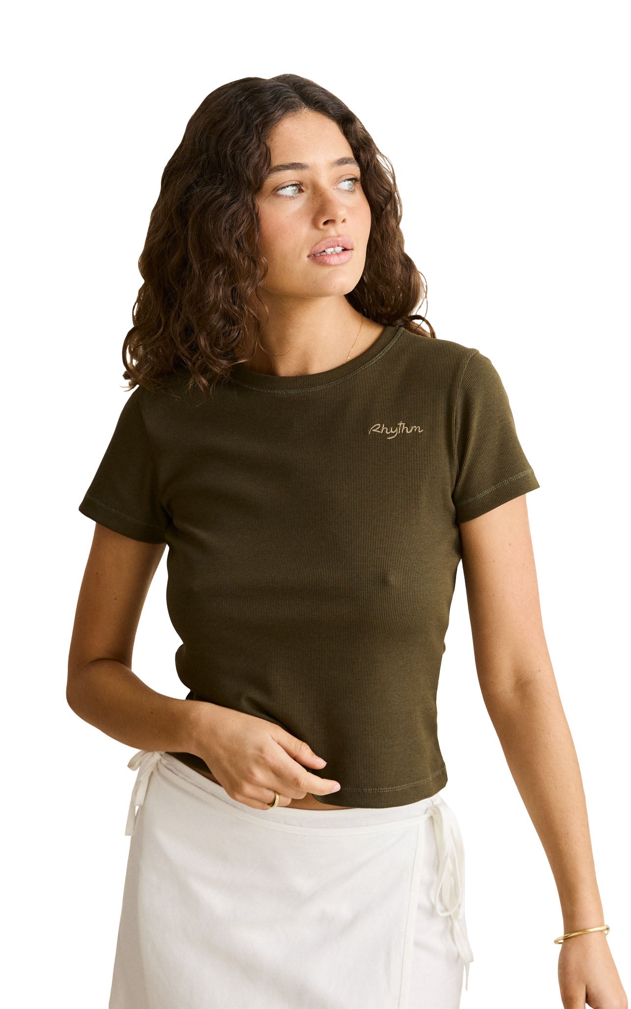 Everyday Rib Tee in Olive