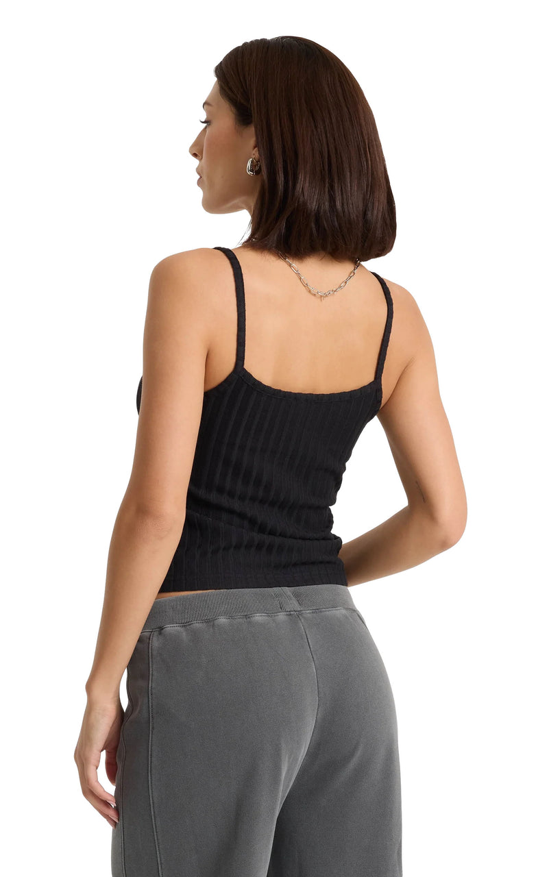 Lived In Rib Tank in Vintage Black