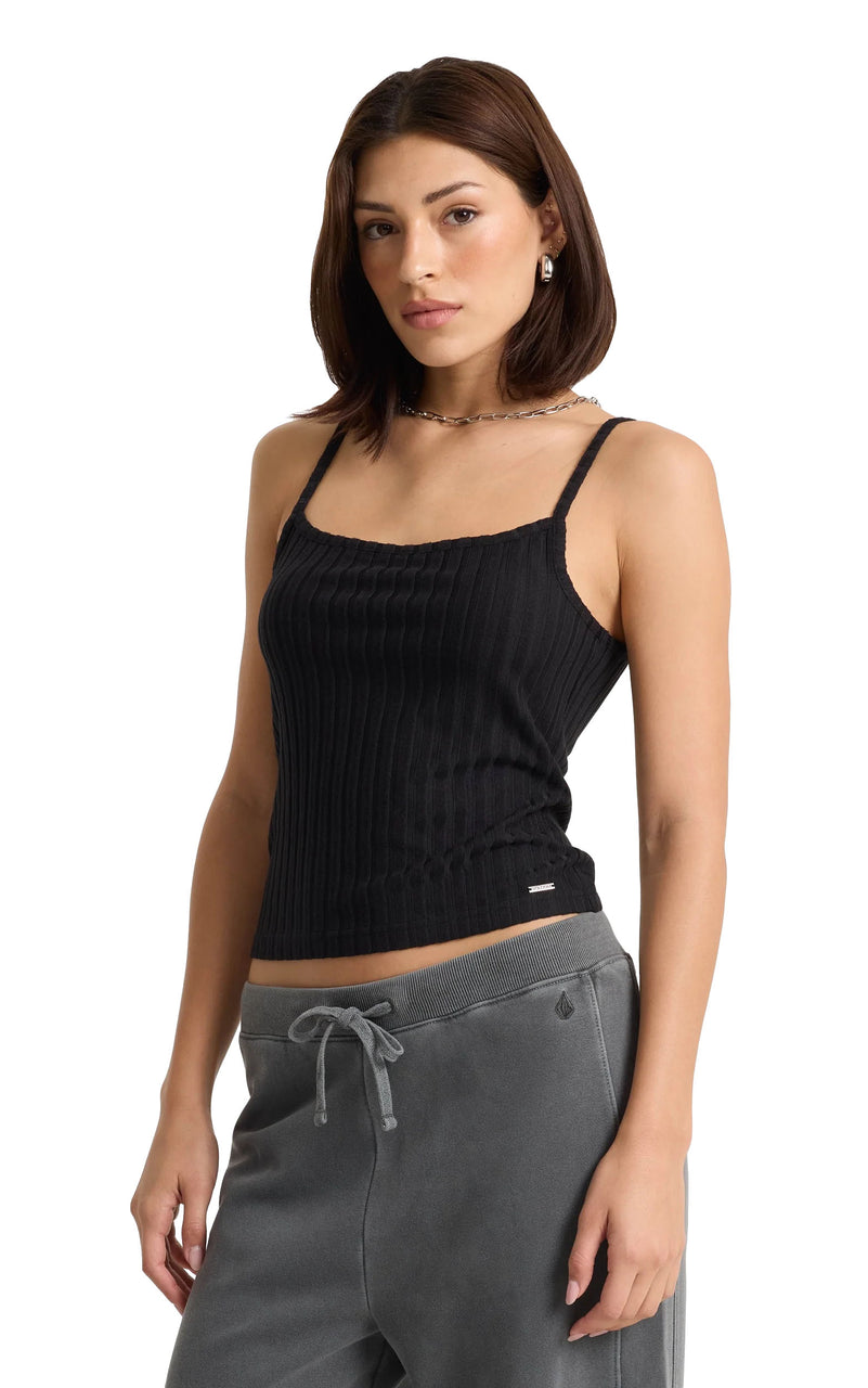 Lived In Rib Tank in Vintage Black