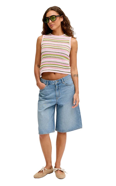 Tokyo Long Shorts in Medium Blue Denim