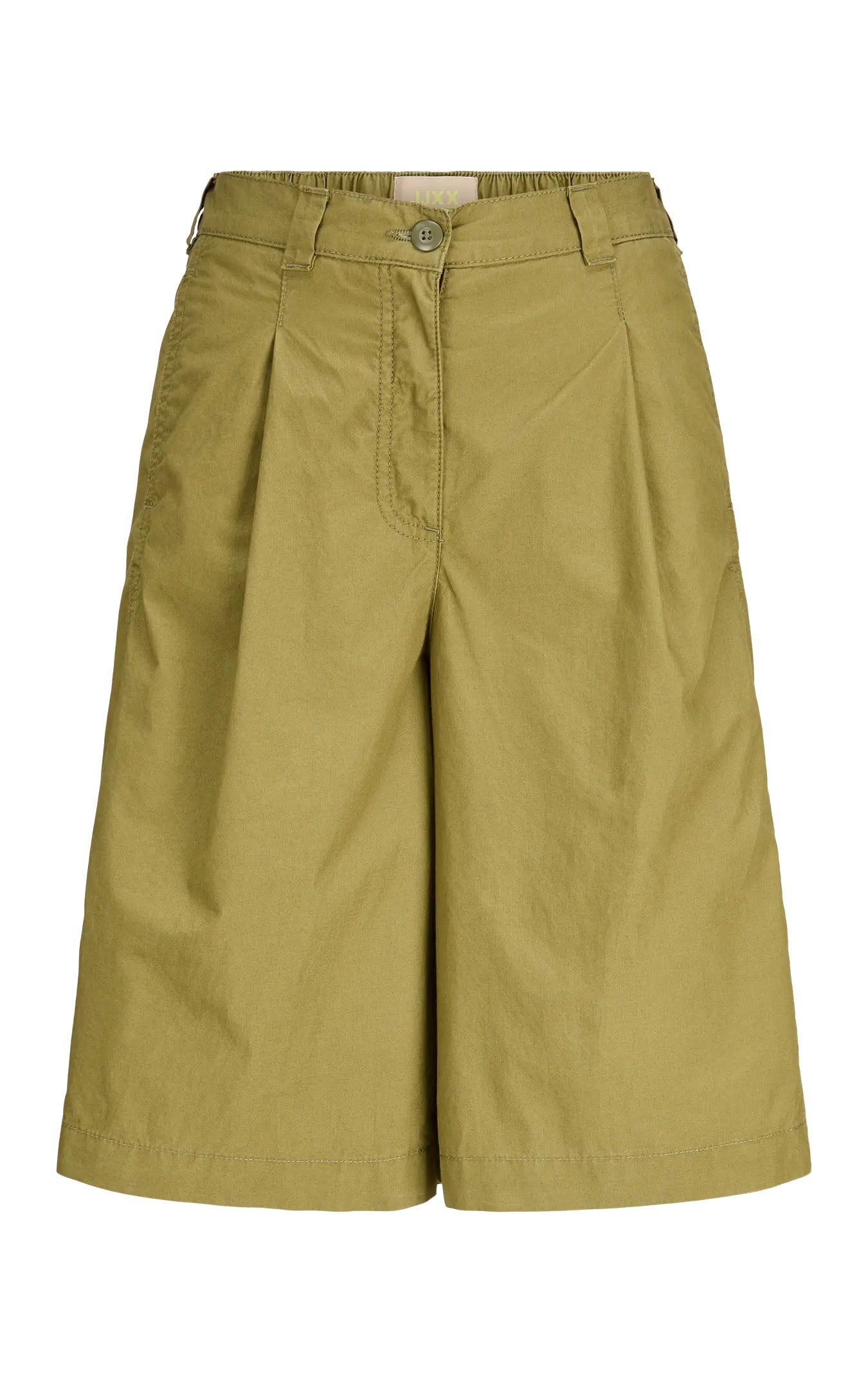 Nellie Mika Wide High Waist Shorts in Olive Branch
