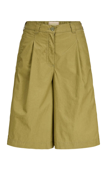 Nellie Mika Wide High Waist Shorts in Olive Branch