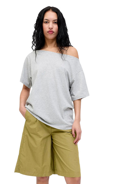 Nellie Mika Wide High Waist Shorts in Olive Branch