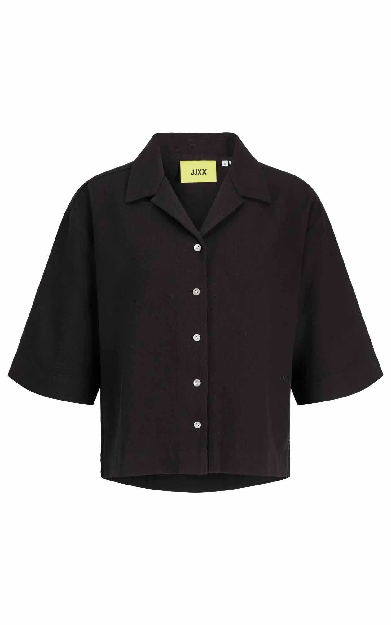Global Waffle 3/4 Resort Shirt in Black