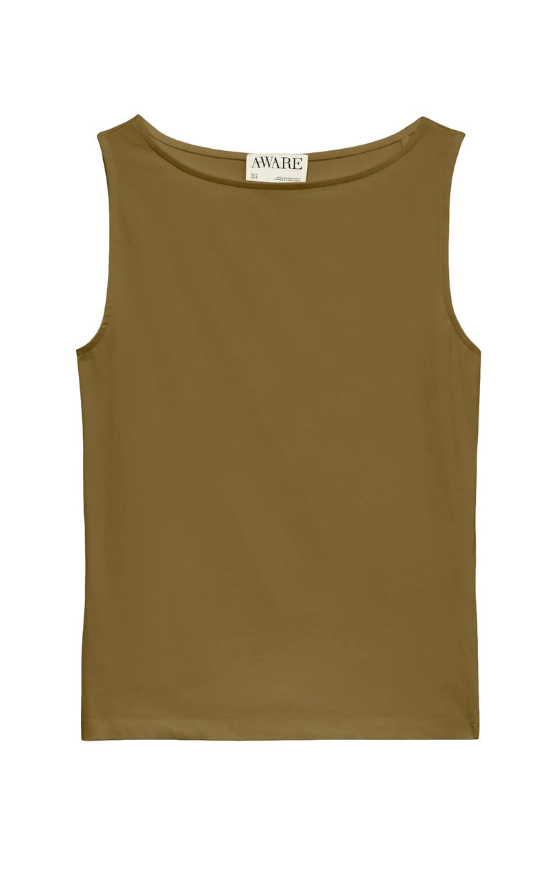 Carla Boatneck Tank in Breen