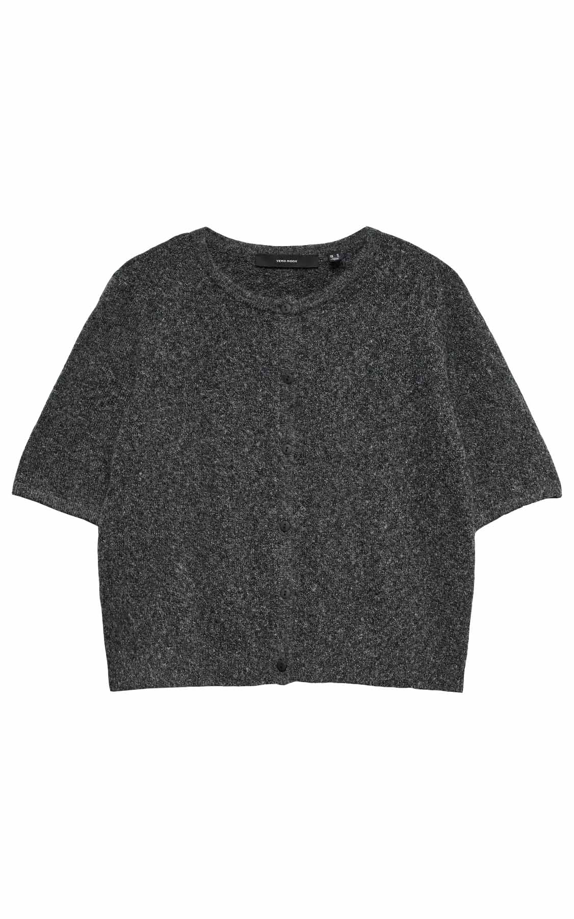 Doffy 2/4 Cardigan in Dark Grey Melange