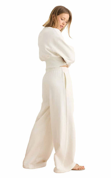 Pleated Trackpant in Coconut