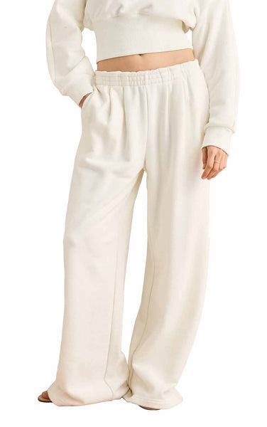 Pleated Trackpant in Coconut