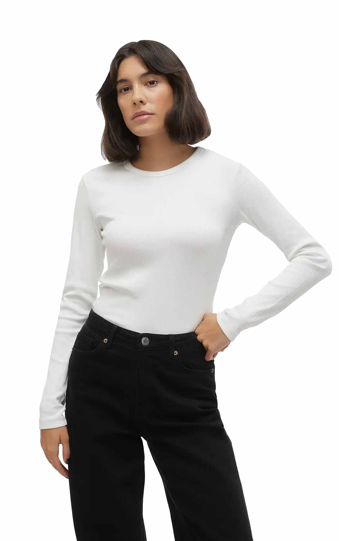 Chloe Long Sleeve Top in Snow White