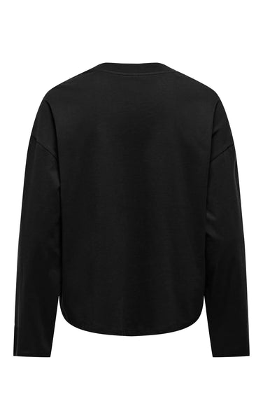 Happy Long Sleeve O-Neck in Black