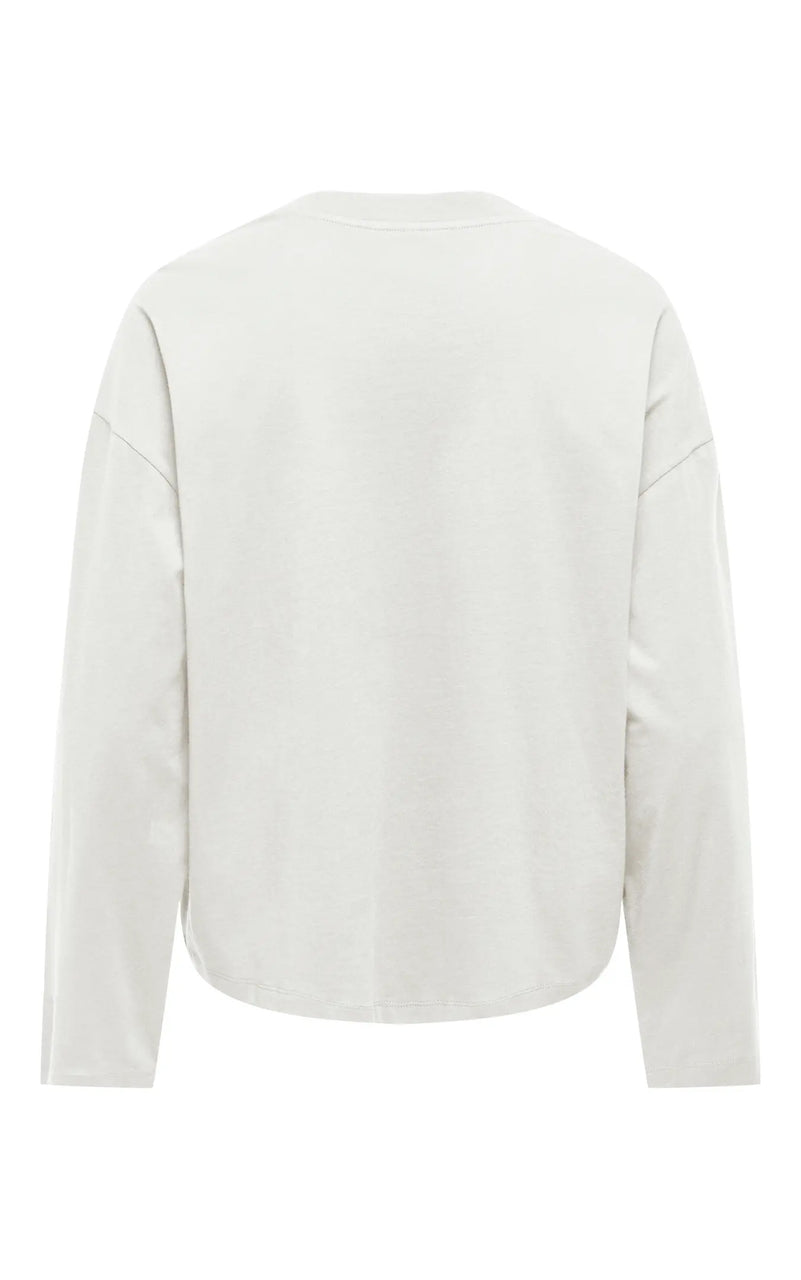 Happy Long Sleeve O-Neck in Cloud Dancer