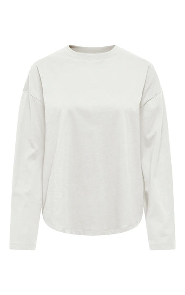 Happy Long Sleeve O-Neck in Cloud Dancer