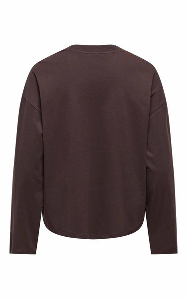 Happy Long Sleeve O-Neck in Coffee Bean