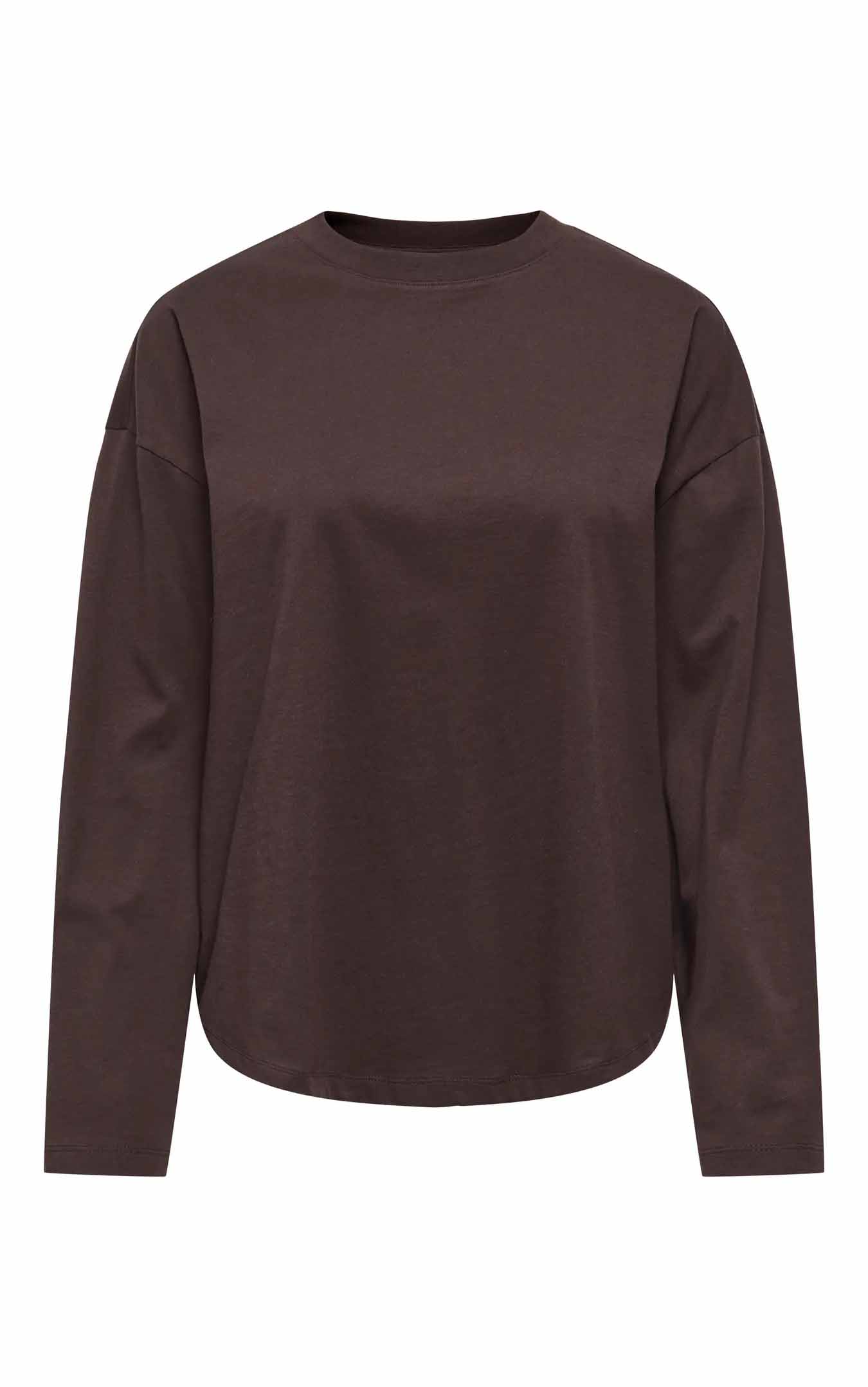 Happy Long Sleeve O-Neck in Coffee Bean