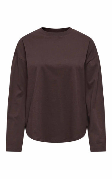 Happy Long Sleeve O-Neck in Coffee Bean