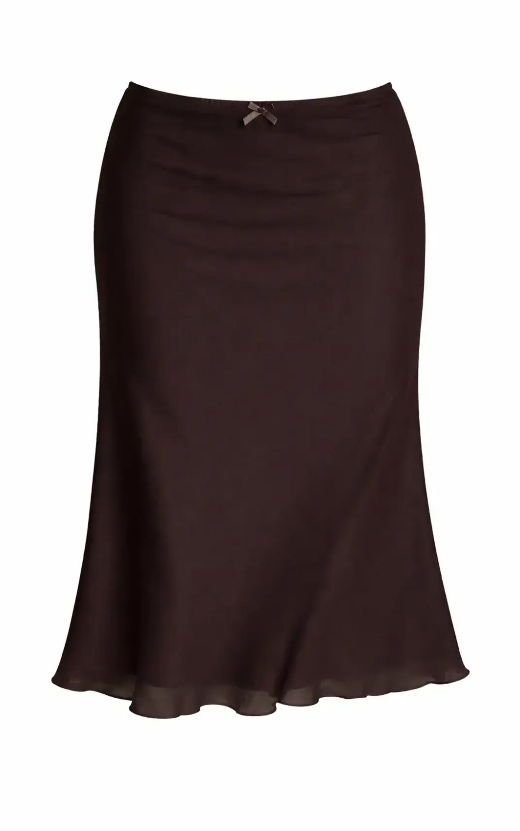 Judith Low Waist Midi Mesh Skirt in Demitasse