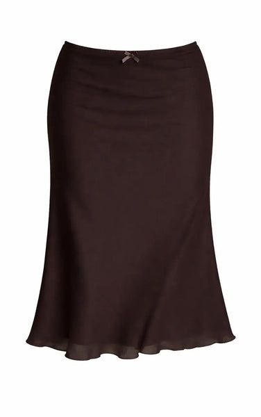 Judith Low Waist Midi Mesh Skirt in Demitasse