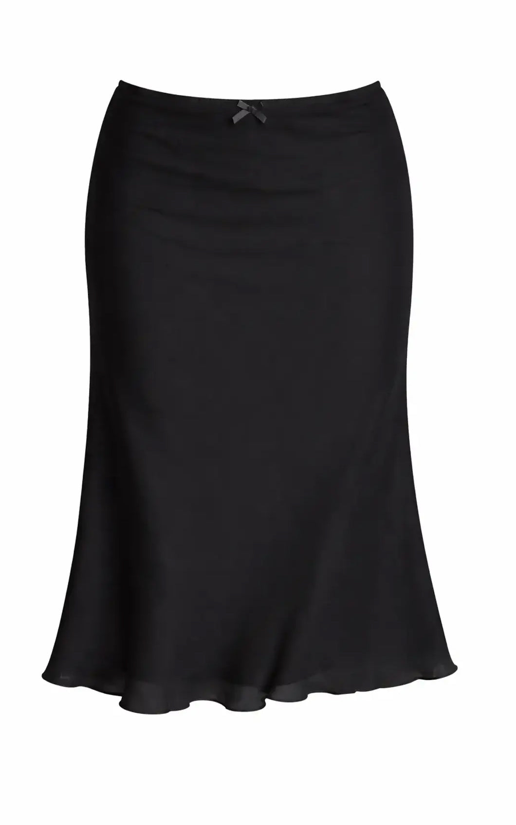 Judith Low Waist Midi Mesh Skirt in Black