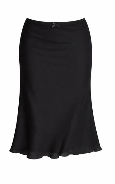 Judith Low Waist Midi Mesh Skirt in Black