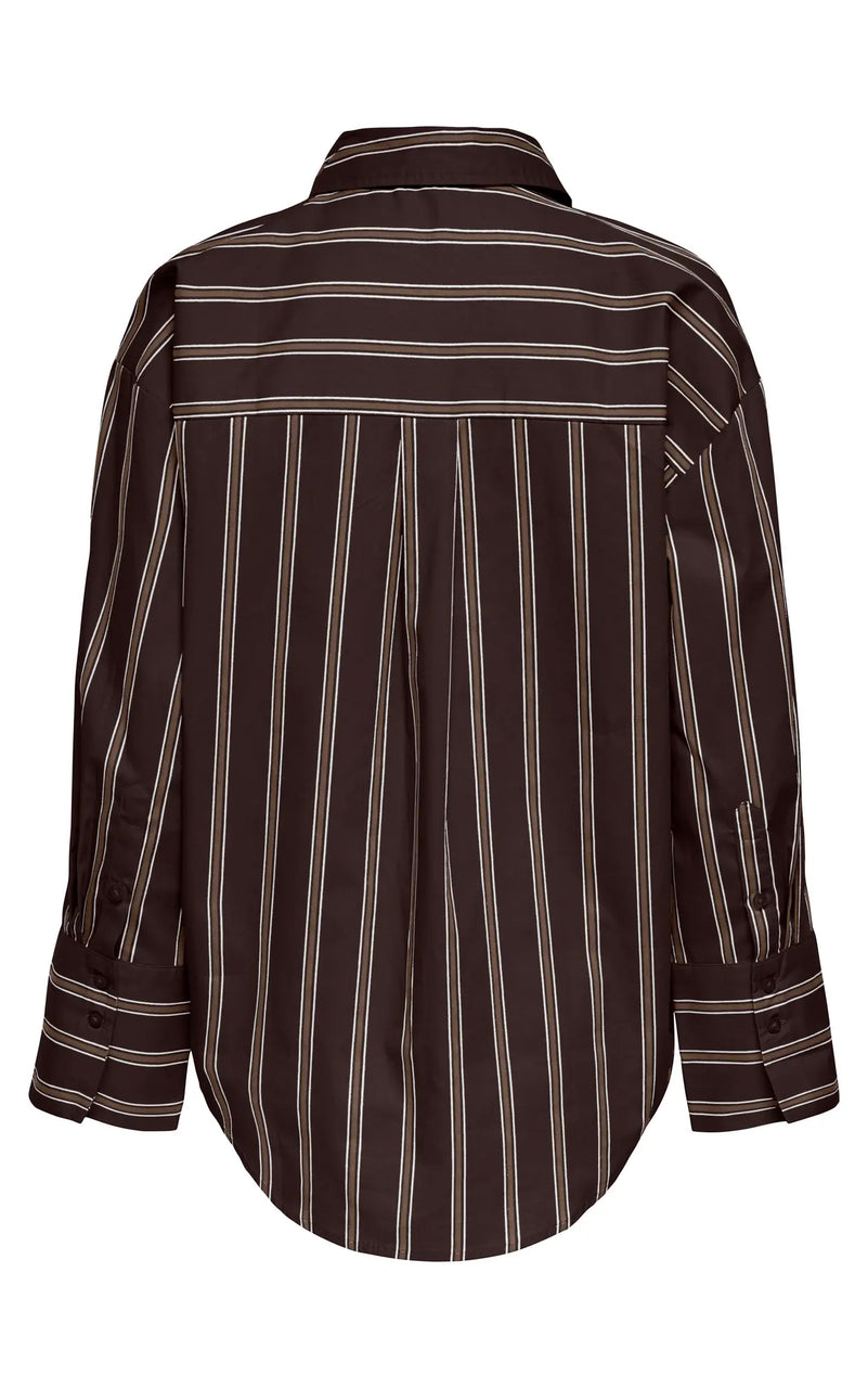 Serena Long Sleeve Shirt in Chocolate Torte with Rain Drum & Cloud Dancer