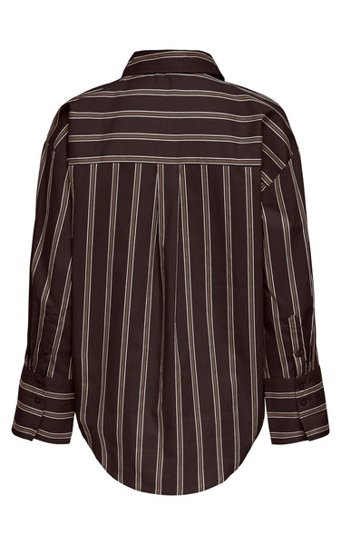 Serena Long Sleeve Shirt in Chocolate Torte with Rain Drum & Cloud Dancer