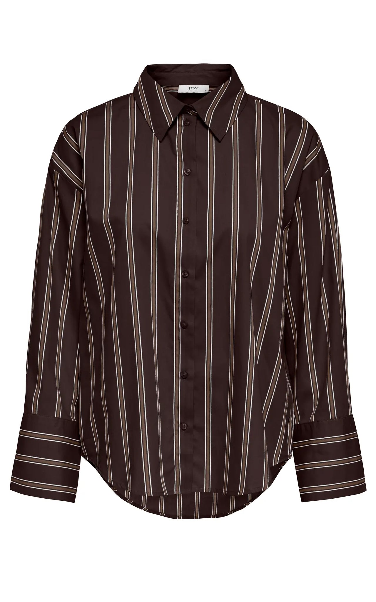 Serena Long Sleeve Shirt in Chocolate Torte with Rain Drum & Cloud Dancer