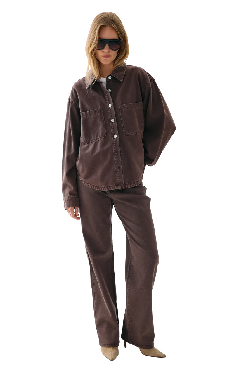 Alva Shacket in Chocolate Brown