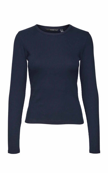 Chloe Long Sleeve Top in Navy Blazer