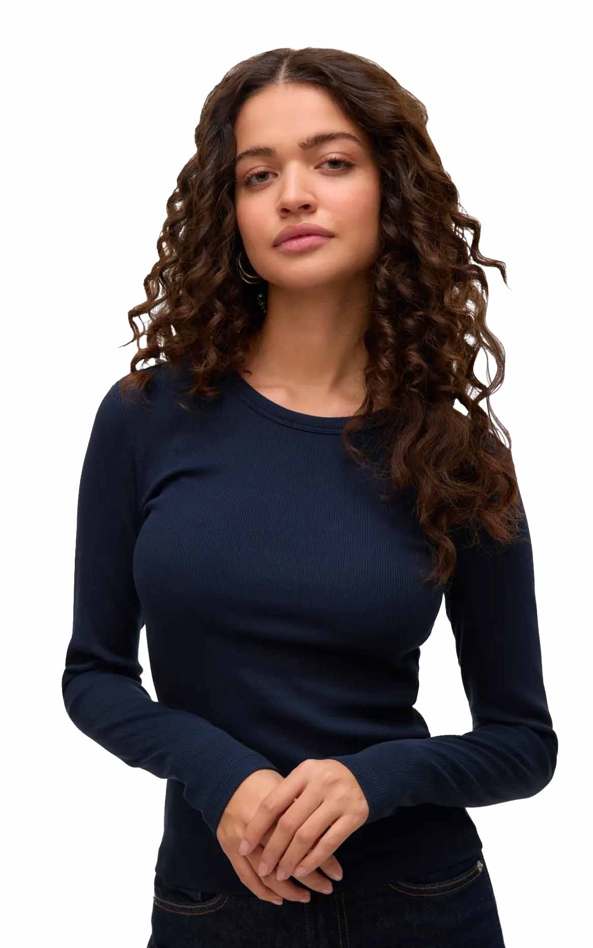 Chloe Long Sleeve Top in Navy Blazer