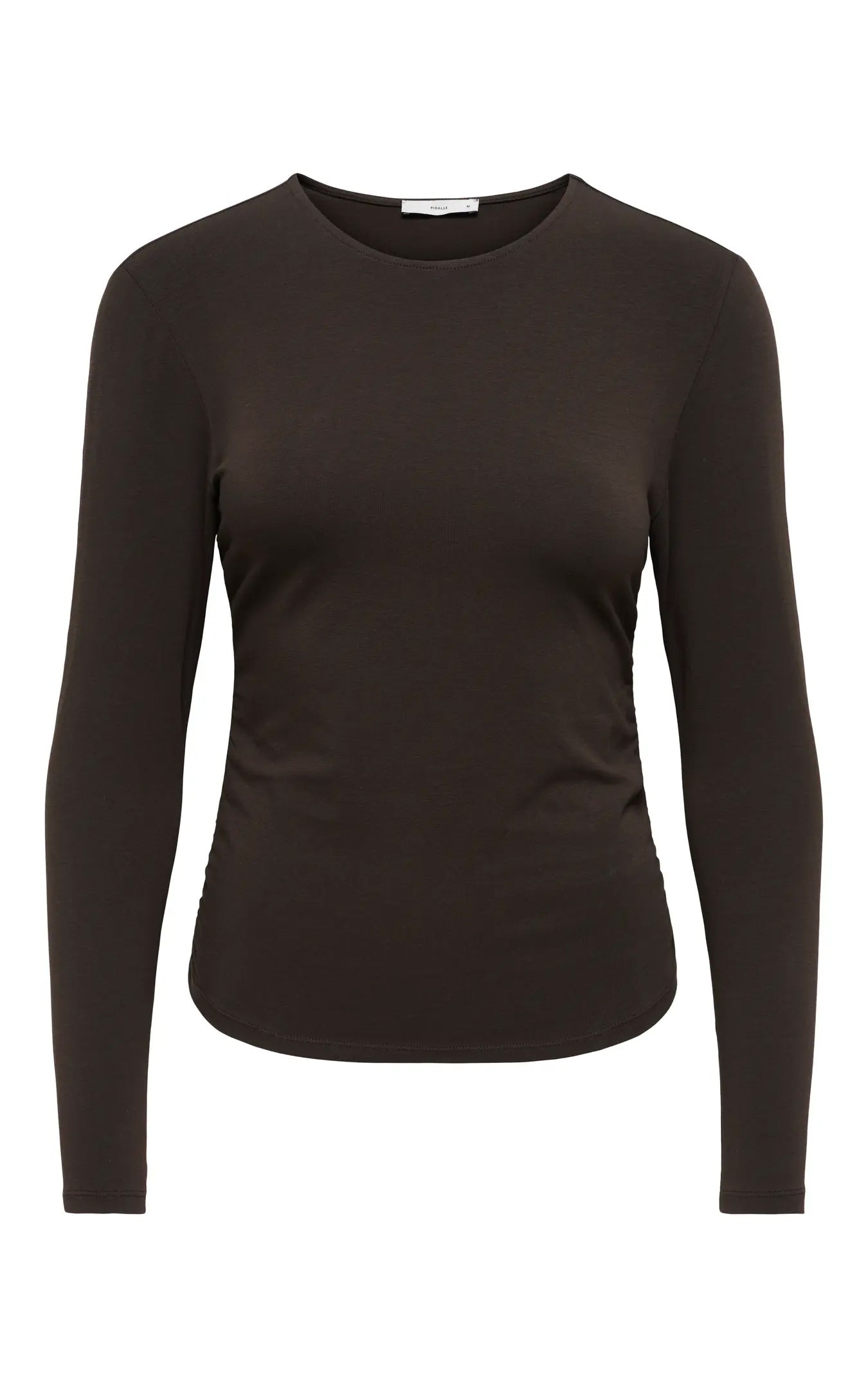 Mira Long Sleeve Ruching Top in Chocolate Torte