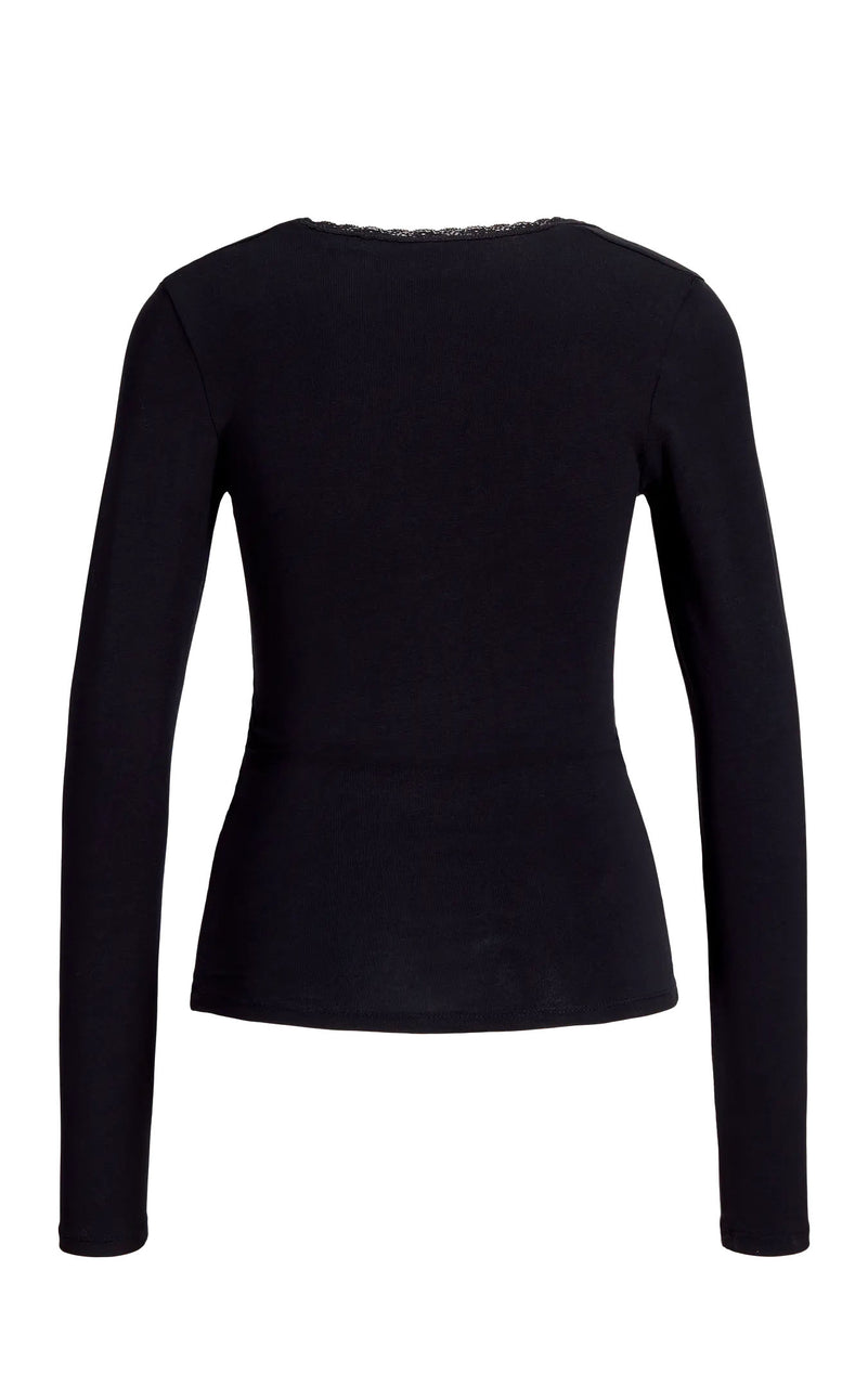 Isabella Gigi Lace Long Sleeve Top in Black