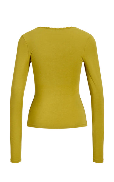 Isabella Gigi Lace Long Sleeve Top in Green Moss