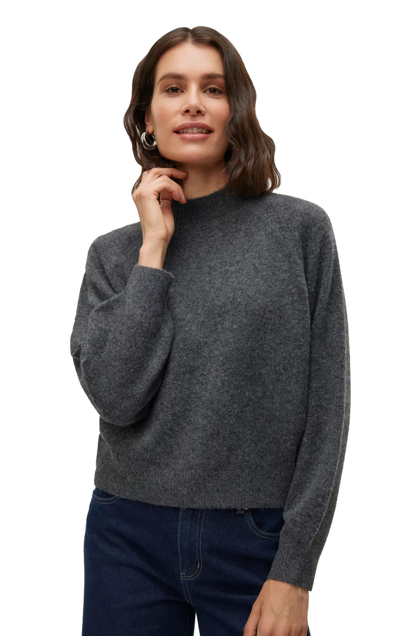 Leaf Sweater in Dark Grey Melange