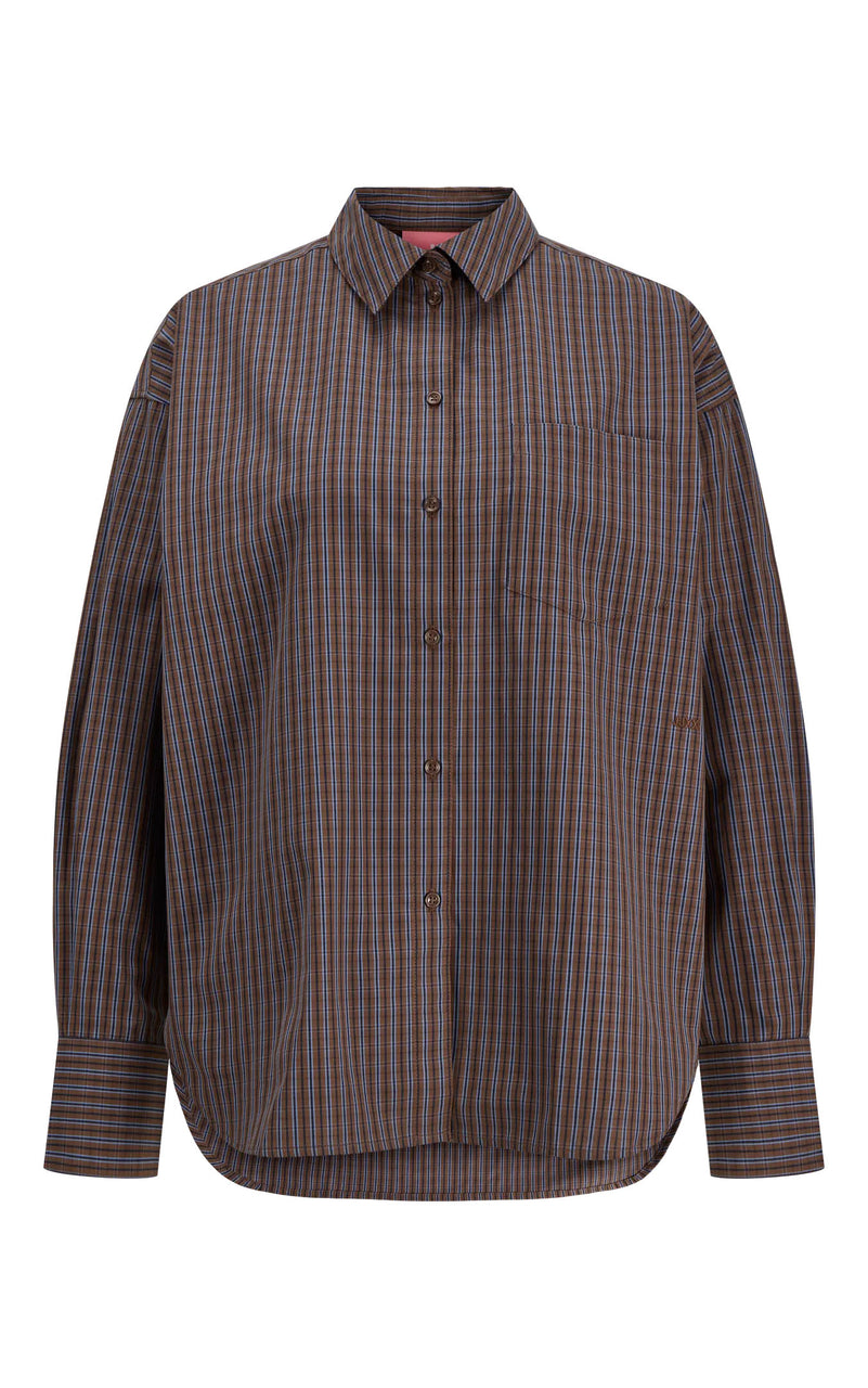 Jamie Relax Poplin Shirt in Carafe Wild Wind & Night Sky Check